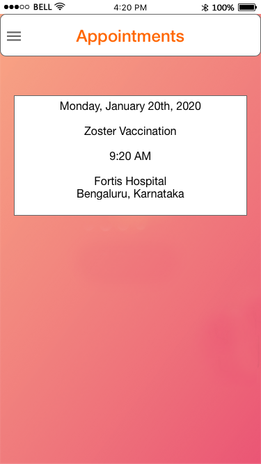 The appointment, booked